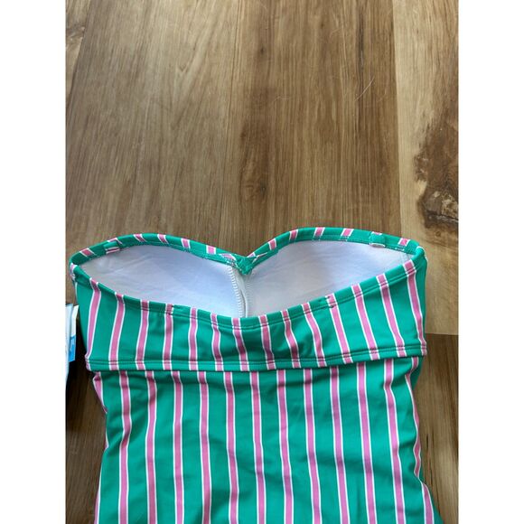 NWT Draper James Prep In Your Step Draped Bandeau One Piece Swimsuit Size XS - Picture 3 of 10